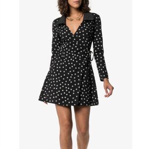 NWT Solid and Striped Mini Wrap Dress